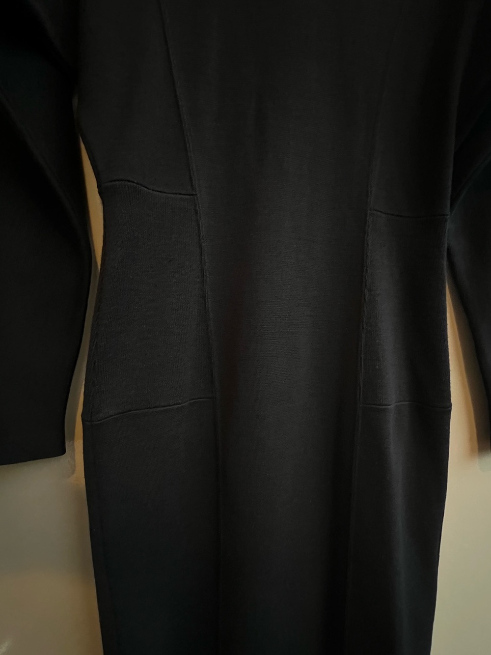 Outlander Black Size S Minimalist Knit Dress Office Bodycon Midi Quiet Luxury - Picture 7 of 15